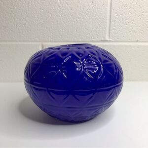 Colbalt Blu Glass Bowl Vase Brand Unknown